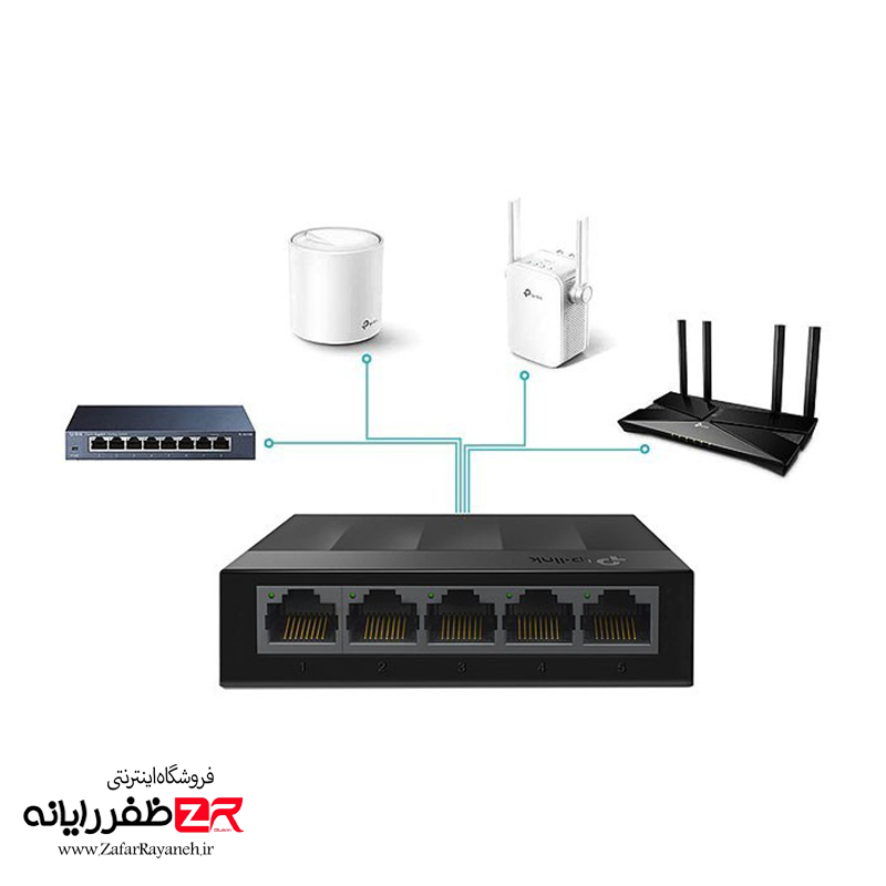 سوییچ شبکه 5 پورت گیگابیتی تی پی لینک مدل TP-Link LS1005G