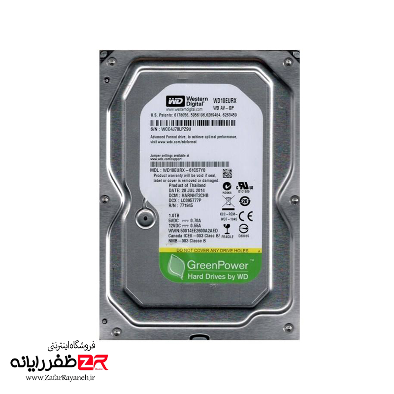 هارد دیسک 1 ترابایت اینترنال وسترن دیجیتال سبز HDD1TB Green