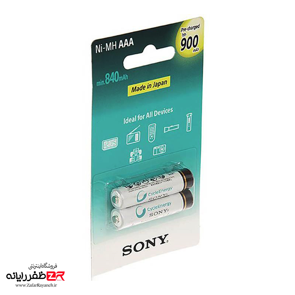 باتری نیم قلمی شارژی SONY Ni-MH AAA Recharge 900mAh