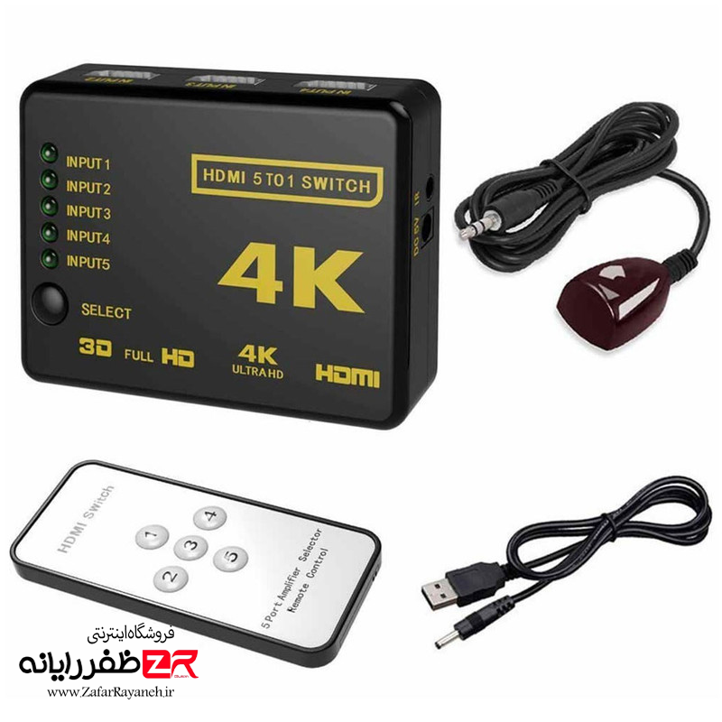 سوییچ 1 به 5 HDMI مدل HDMI 4K Switch