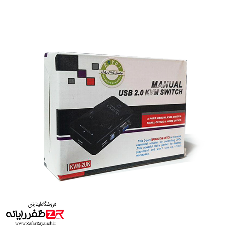 KVM سوییچ 2 پورت USB مدل Manual بدون کابل