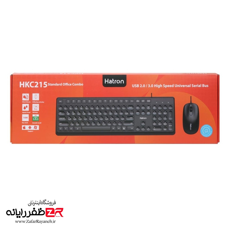 ست ماوس و کیبورد با سیم هترون مدل Hatron HKC215
